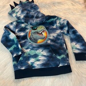 Dinosaur Graphic Kids Hoodie - Blue